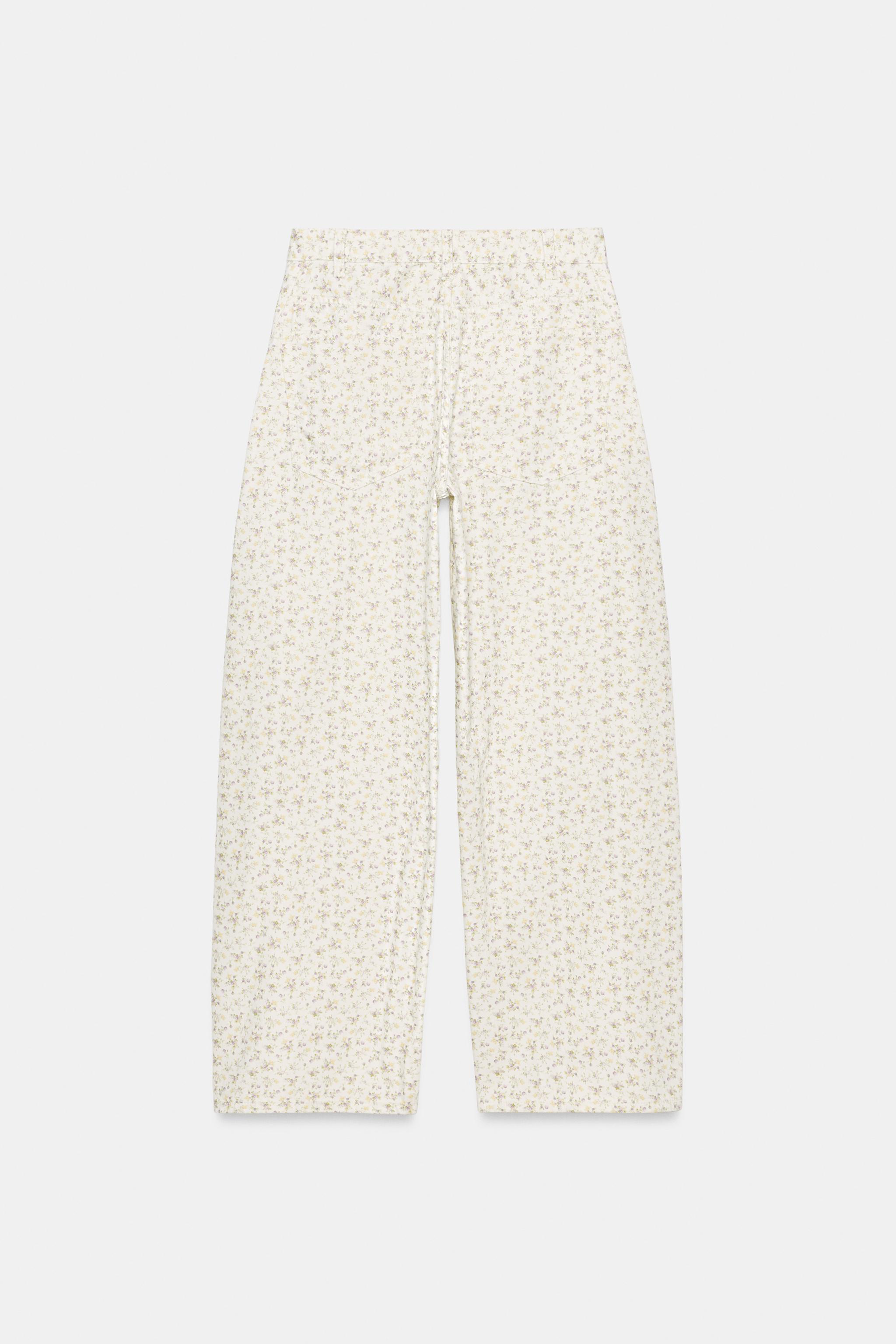JEAN TRF BAGGY À IMPRIMÉ FLEURS